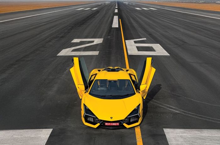 Lamborghini Revuelto driven at the Navi Mumbai International Airport 